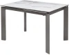 DECDF5052THGVOLWHTGREY1 Стол CORNER 120 VOLAKAS WHITE Белый мрамор глянцевый, керамика/ GREY1