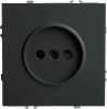 49850 Розетка без заземления со шторками (черный) Stekker Эмили 49850