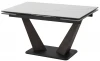 480M06055 Стол ВИРДЖИНИЯ 140 цвет MATTE БЕЛЫЙ МРАМОР, керамика / ЛЕСНОЙ ОРЕХ, ЧЕРНЫЙ M-City 64613