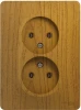 GSL000520 Розетка встраиваемая двойная без заземления (дуб) Systeme Electric Glossa GSL000520