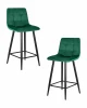 LML-8078-1-N_B-M_V-V108-64 Набор 2 шт стул полубарный DOBRIN OLIVIA (черные матовые ножки, зелёный велюр (108-64))