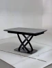 614M05240 Стол FOGGIA 140 KL-136 Серый мрамор матовый, итальянская керамика/ черный каркас М-City