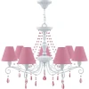 E4-07-WM-LMP-O-27-CRL-E4-07-PK-DN Люстра подвесная Lamp4you, 7 плафонов, белый с розовым