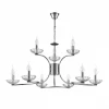8155/9 Подвесная люстра ярусная Lumion Lolina 8155/9 хром, металл/стекло Е14 9*40W 220V (на цепи, подсвечник, свеча)