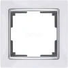 WL03-Frame-01-white Рамка на 1 пост Werkel Snabb, белый с хромом