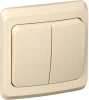 BC10-006K Выключатель встраиваемый двухклавишный с подсветкой (кремовый) Systeme Electric Этюд BC10-006K