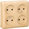 PA16-205D Розетка накладная четверная без заземления (сосна) Systeme Electric Etude PA16-205D
