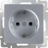 WL06-SKGS-01-IP44 Розетка встраиваемая с заземлением и шторками Werkel, серебро