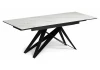 625929 Кухонный стол Notta Блэкберн 140(200)х80 белый мрамор snow white / черный