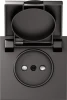 DS43445 Накладка для розетки без заземления, с крышкой, 16A 250 В~, матовый титан IP44 Donel S08 DS43445