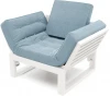 221092 Кресло Arsko Балтик белая эмаль голубая рогожка