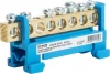 49558 Шина нулевая на изоляторе на DIN-рейку 8 выводов (синий) Stekker 49558