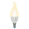LED-CW37-7W/WW/E14/FR PLP01WH картон Лампочка светодиодная свеча на ветру белая E14 7W 3000K Uniel LED-CW37-7W/WW/E14/FR PLP01WH