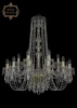 11.23.12+6.300.h-95.Gd.Dr Подвесная большая люстра Art Classic 11.23 11.23.12+6.300.h-95.Gd.Dr (220V, хрусталь, на цепи, подсвечник, свеча)