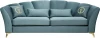 ANNETTE-3-2K-Colt1004 Диван Annette трехместный без мех,велюр бирюз.Colt1004/зол 250*100*95 Garda Decor арт.ANNETTE-3-2K-Colt1004