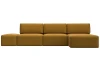 129526 Диван угловой модульный с пуфом Лига-060 НПБ Лонг угол универсальный (ЛДСП,Брус,Фанера/Пластик/Велюр/Желтый) Лига Диванов 129526