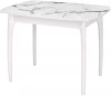 00-00060826 Стол М15 мрамор белый глянец optiwhite/опоры белые Dikline 00-00060826