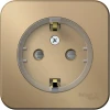 BLNRA111114 Розетка накладная с заземлением и шторками (титан) Systeme Electric Blanca BLNRA111114