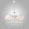 10058/5 белый с золотом/прозрачный хрусталь Strotskis Подвесная люстра Eurosvet Эстель 10058/5 белый с золотом/прозрачный хрусталь Strotskis