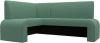 126135L Диван кухонный угловой Кармен левый угол (Зеленый/Рогожка) Лига Диванов арт.126135L