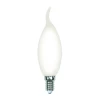 LED-CW35-7W/4000K/E14/FR/SLF Лампа светодиодная, форма "свеча на ветру", матовая, белый свет 4000К Volpe Optima Филамент LED-CW35-7W/4000K/E14/FR/SLF