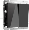 W1120048 Выключатель двухклавишный (черный акрил) Werkel W1120048 (a064037)