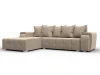 137345L Диван угловой Лига-121 левый угол (ДСП,Брус,Велюр/Бежевый) Лига Диванов 137345L