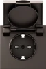 DS45453 Накладка для розетки Schuko с заземлением, с крышкой, 16A 250 В~, мокко IP44 Donel S08 DS45453