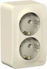 BLNRA010202 Розетка накладная двойная с заземлением (молочный) Systeme Electric Blanca BLNRA010202