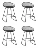 УТ000038452 Стул полубарный UFO, черный, с черной подушкой 4 шт Stool Group арт.УТ000038452