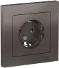 ATN000644 Розетка встраиваемая с заземлением (мокко) Systeme Electric AtlasDesign ATN000644