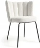 108074 Стул Aniela из белой ткани букле и металла с черной отделкой La Forma (ex Julia Grup) арт.108074