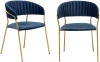 FR 0557P Комплект из 2-х стульев Turin синий с золотыми ножками Bradexhome арт.FR 0557P