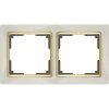 WL03-Frame-02-ivory-GD Рамка на 2 поста Werkel Snabb, слоновая кость с золотом