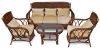 7316 Комплект для отдыха "ANDREA" (диван + 2 кресла + журн. столик со стеклом + подушки) Pecan Washed (античн. орех)