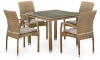 T257B/Y379B-W65 Light Brown Комплект плетеной мебели Afina T257B/Y379B-W65 Light Brown (4+1)