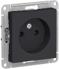 ATN001041 Розетка встраиваемая без заземления (карбон) Systeme Electric AtlasDesign ATN001041