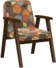 007546 Кресло Ретро ткань геометрия коричневый, каркас орех от фабрики Mebelik