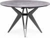 612859 Стол стеклянный Notta Рикла 120(160) серый мрамор / черный арт.612859