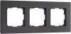 W0033108 Рамка на 3 поста (черный, стекло soft-touch) Werkel W0033108 (a064574)
