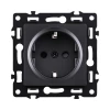 AS-014BK Розетка штепсельная SCHUKO 16A/250 В черный Kollinger Asthetik AS-014BK