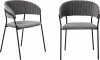 FR 0556P Комплект из 2-х стульев Turin серый вельвет с чёрными ножками Bradexhome арт.FR 0556P