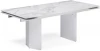 553541 Стеклянный стол Woodville Монерон 200(260)х100х77 белый мрамор / белый 553541