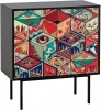 599536 Шкаф Boho Color низкий ОГОГО (арт.599536), (ЛДСП/Черный)
