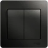 GSL000752 Выключатель встраиваемый двухклавишный (антрацит) Systeme Electric Glossa GSL000752