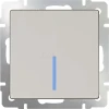 WL03-SW-1G-LED-ivory Выключатель встраиваемый одноклавишный с подсветкой Werkel, слоновая кость