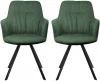FR 1004P Комплект из 2-х стульев Bradexhome Grant зелёный шенилл на поворотном механизме