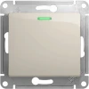GSL000963 Выключатель встраиваемый одноклавишный с подсветкой (молочный) Systeme Electric Glossa GSL000963