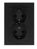 G5504B Розетка двойная со шторками (антрацит) Jasmart G-Classic G5504B