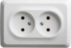 PA16-105B Розетка накладная двойная без заземления (белый) Systeme Electric Etude PA16-105B